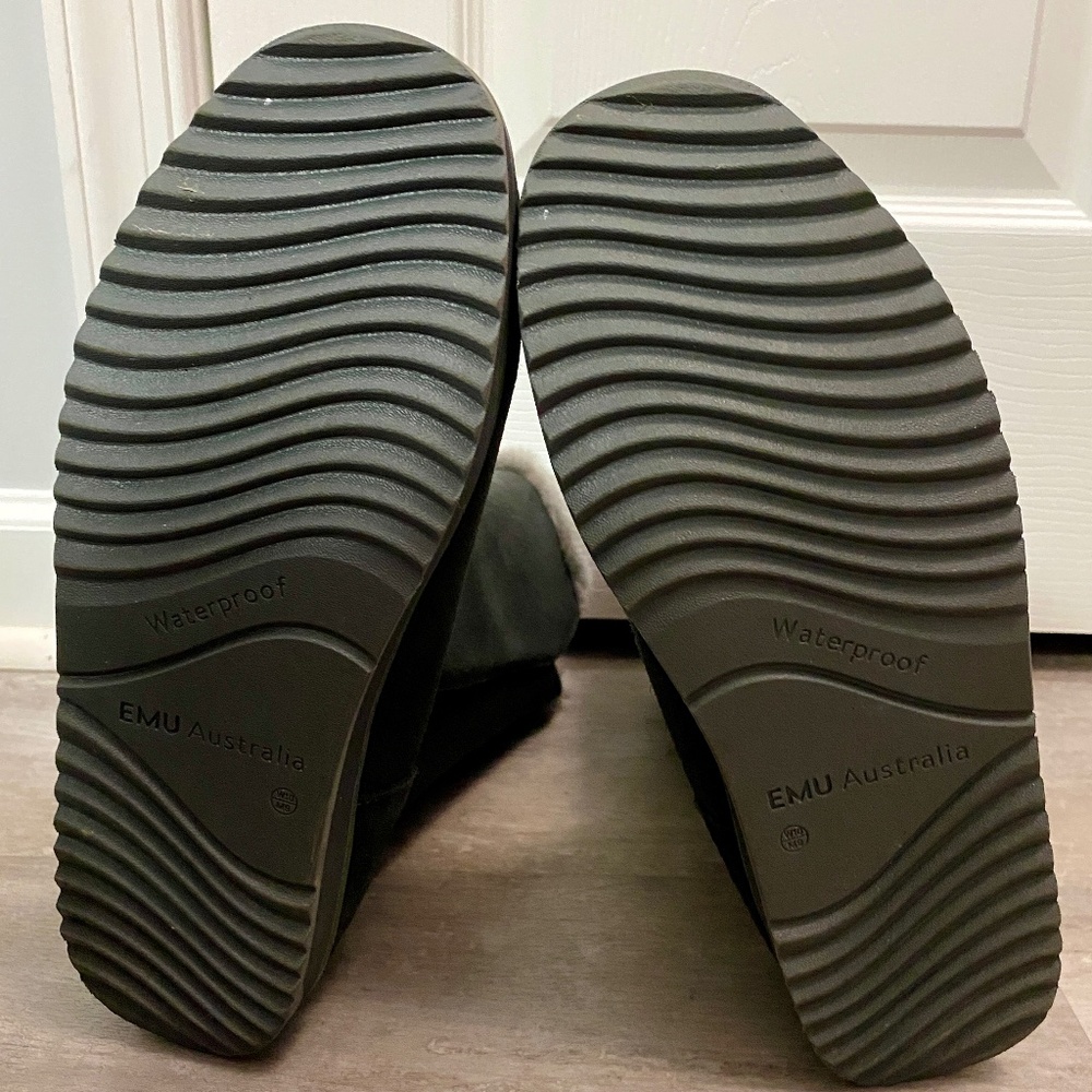 Ladies Emu Australia Gravelly Waterproof Suede Sheepskin Boots Gray Size10 New - Picture 5 of 16